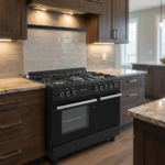 ⁦فرن غاز نوفالوكس NF-FB95S1TB – 90 سم – أسود مت – 5 رؤوس SABAF إيطالية – 4 غاز + 1 توربو⁩ - الصورة ⁦3⁩