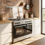 ⁦فرن غاز نوفالوكس NF-FB95S1TX – 90 سم – ستانلس – 5 رؤوس SABAF إيطالية – 4 غاز + 1 توربو⁩ - الصورة ⁦2⁩