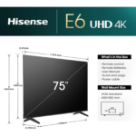 ⁦شاشة هايسنس (Hisense) 75بوصة Smart TV-دقة 4K UHD-صوت محيطي أكثر واقيةDTS Virtual:X - تقنية عرض HDR -نظام 75E6N|VIDAA⁩ - الصورة ⁦3⁩