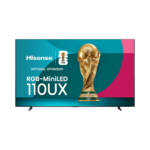 شاشة هايسنس (Hisense) 110بوصة Smart TV-دقة 4K UHD-صوت محيطي أكثر واقية-DTS VIRTUAL X  تقنية عرض MINI-LED X,-HDR10+ -نظام110UX|MEMC VIDAA