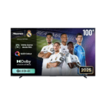 شاشة هايسنس (Hisense) 100بوصة Smart TV-دقة 4K UHD-صوت محيطي أكثر واقعية-DTS VIRTUAL X  game mode plus  -  Dolby Vision - تقنية عرض Quantum Dot -HDR10+ -نظامVIDAA -    100Q7Q|SUBWOOFER
