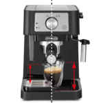 ⁦ماكينة قهوة ديلونغي Delonghi اسبريسو و كابوتشينو- إمكانية استعمال بن الاسبريسو المطحون أو الأقراص الجاهزة |EC260BK⁩ - الصورة ⁦6⁩