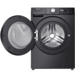 ⁦غسالة ملابس Hisense تحميل أمامي 12 كغ إنفرتر 1400 دورة مع WiFi – موديل WF5S1245BB لون Charcoal Black⁩ - الصورة ⁦4⁩