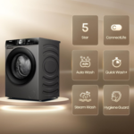 ⁦غسالة مع نشافة Hisense تحميل أمامي 10.5 كغ غسيل / 6 كغ تجفيف إنفرتر 1400 دورة – موديل WD3S1043BT لون Titanium Grey⁩ - الصورة ⁦4⁩