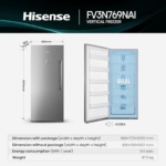 ⁦فريزر عمودي Hisense FV3N769NAI – سعة 769 لتر مع تقنية Total No Frost وكمبروسر Inverter⁩ - الصورة ⁦4⁩