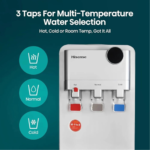 ⁦مبرد مياه Hisense H96WDTS3S2 تحميل علوي – WaterFast Flow – 3 درجات حرارة (حار / بارد / عادي) – خزان ستانلس ستيل – سعة 3.3 لتر⁩ - الصورة ⁦3⁩
