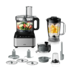 محضرة طعام Braun Fp 3235 Si متعددة الوظائف بقدرة 800 واط – وعاء 2.1 لتر مع خلاط وعصارات وملحقات تقطيع وعجن