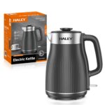 غلاية كهربائية HALEY 1.8 لتر – تصميم أنيق، تسخين سريع 1800 واط، ستانلس ستيل، إيقاف تلقائي