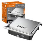 شواية ساندويش وبانيني HALEY HY-8605 – 2000 واط، ألواح غير لاصقة قابلة للفك، بدون دخان، ستانلس ستيل
