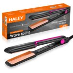 مكواة تمويج الشعر HALEY (Wave) – 2 في 1 تمليس وتمويج – تسخين سريع 30 ثانية – تحكم بالحرارة مع أيونات سالبة