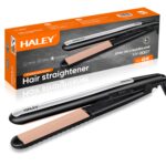 مكواة شعر HALEY احترافية – تمليس + كيرلي 2 في 1 – تسخين سريع – تحكم بالحرارة – ألواح تورمالين