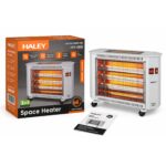 مدفأة كهربائية كوارتز HALEY 1500 واط – تسخين سريع، 3 أنابيب، توزيع حرارة مزدوج