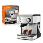 ماكينة قهوة اسبريسو HALEY شبه أوتوماتيك – 850 واط – تصميم ستانلس ستيل