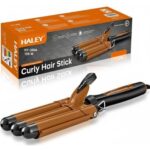 مكواة ويفي ثلاثية HALEY HY-3504 – تمويج احترافي – ألواح سيراميك/تورمالين – 105 واط