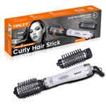 فرشاة تصفيف شعر دوّارة HALEY 2 في 1 – سشوار وتمليس وتجعيد مع دوران تلقائي، تسخين سريع وتحكم بدرجات الحرارة لنتائج صالون في المنزل