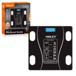 ميزان ذكي HALEY حتى 180 كغ – شاشة LCD – اتصال بالتطبيق – زجاج مقوى – قياس دقيق