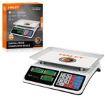 ميزان إلكتروني تجاري HALEY حتى 40 كغ – حساب السعر – شاشة LCD مزدوجة – صحن ستانلس ستيل – دقة عالية
