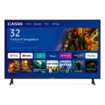 شاشة كاسيو 32 بوصة سمارت CAS32SF بنظام Android TV – دقة HD – واي فاي مدمج – منفذا HDMI ومنفذا USB – لون أسود